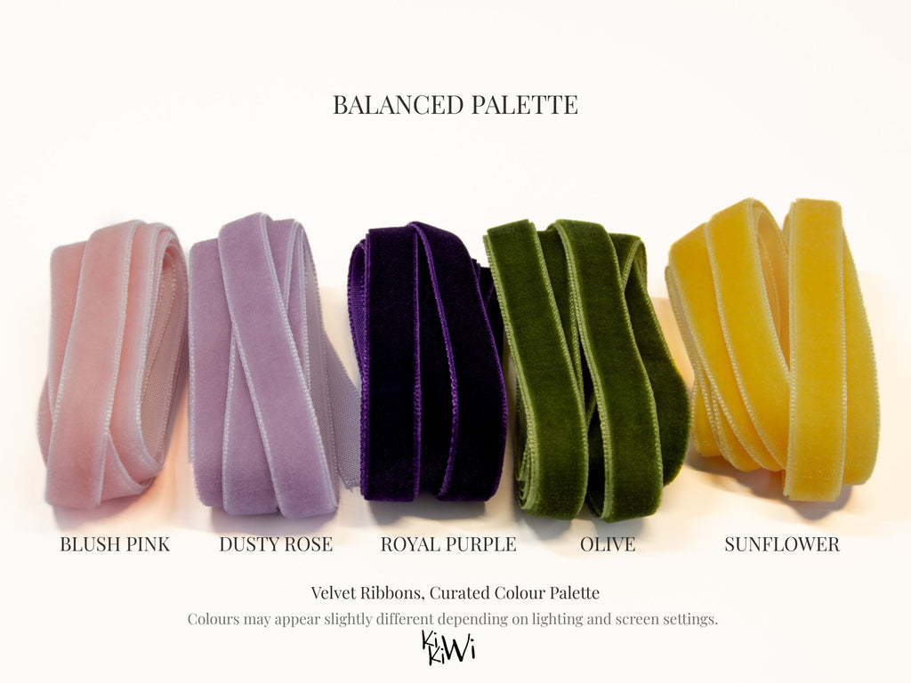 Velvet Ribbon 10mm (3/8”) – Hand Dyed Finished Edge