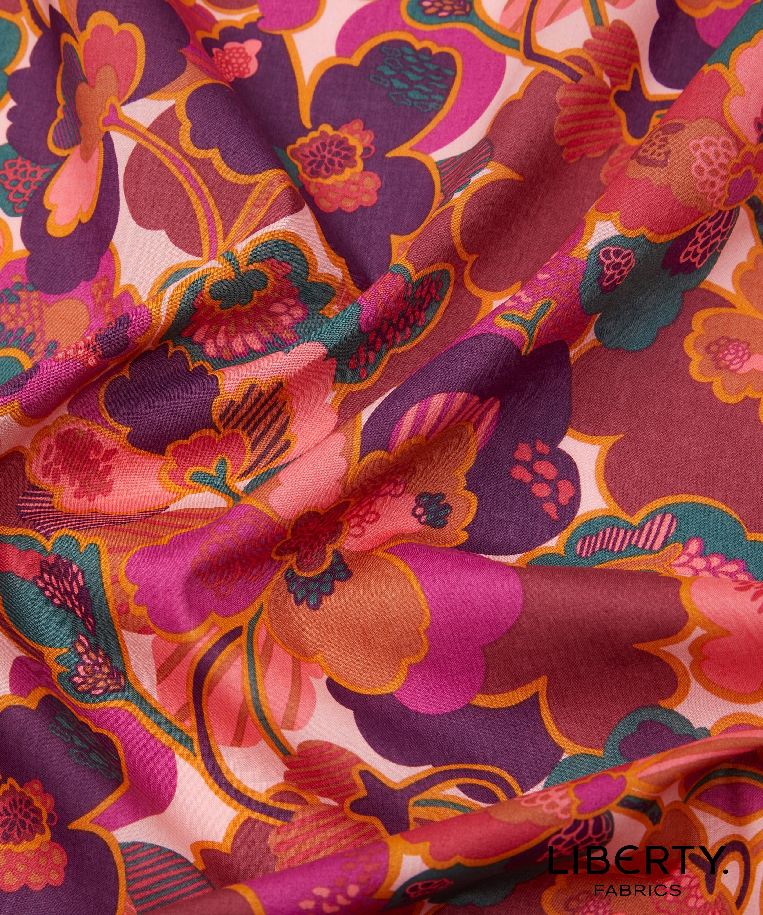 Art Nouveau revival era with oversized petals, bold outlines, and playful textures