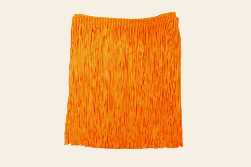 pumkin orange fringe trim for crafters
