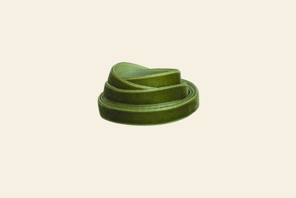 Olive velvet ribbon 10mm width soft decorative ribbon for sewing, crafts and gift wrapping