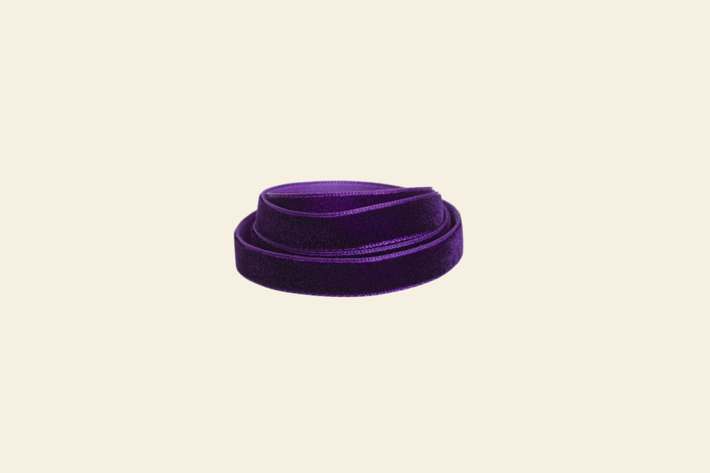 Royal Purple velvet ribbon 10mm width soft decorative ribbon for sewing, crafts and gift wrapping
