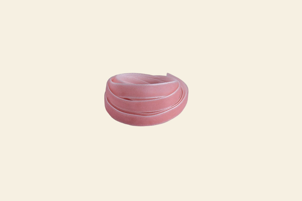 Blush pink velvet ribbon 10mm width soft decorative ribbon for sewing, crafts and gift wrapping