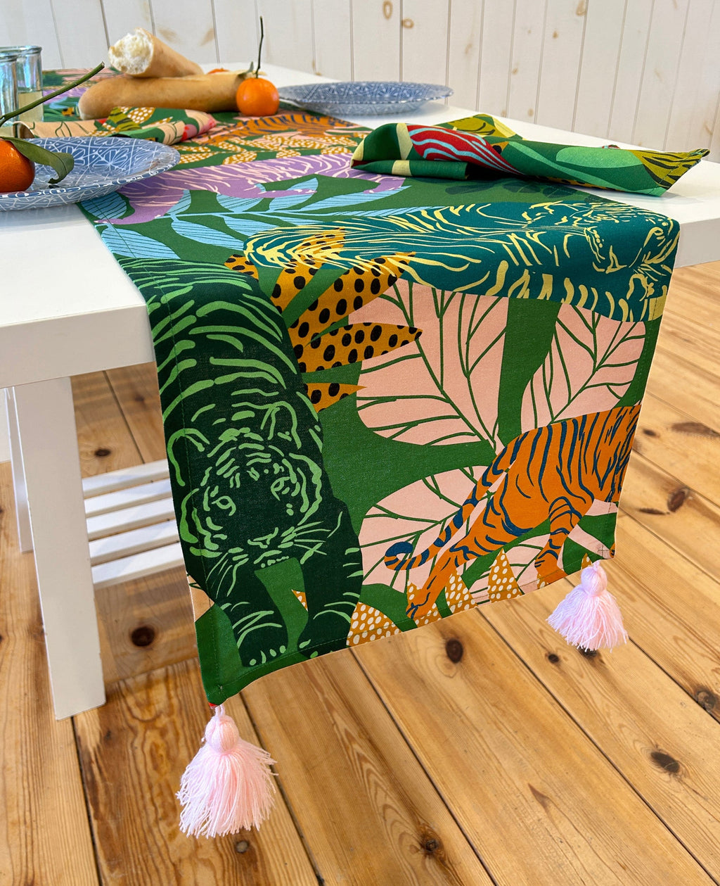 Tigress, Table Runner with Pompoms