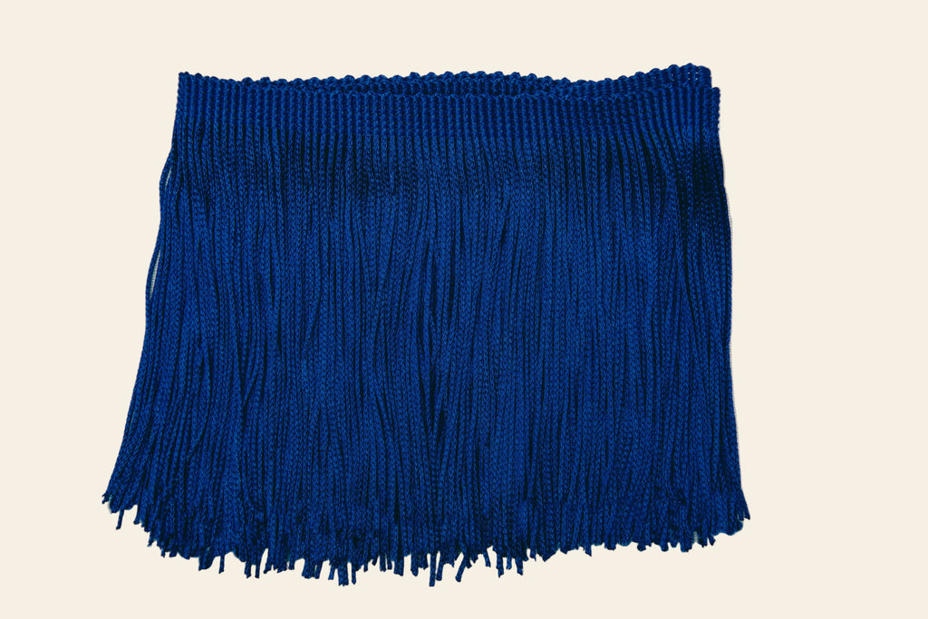 egyptian blue fringe frim for crafts makers and decorative pillows