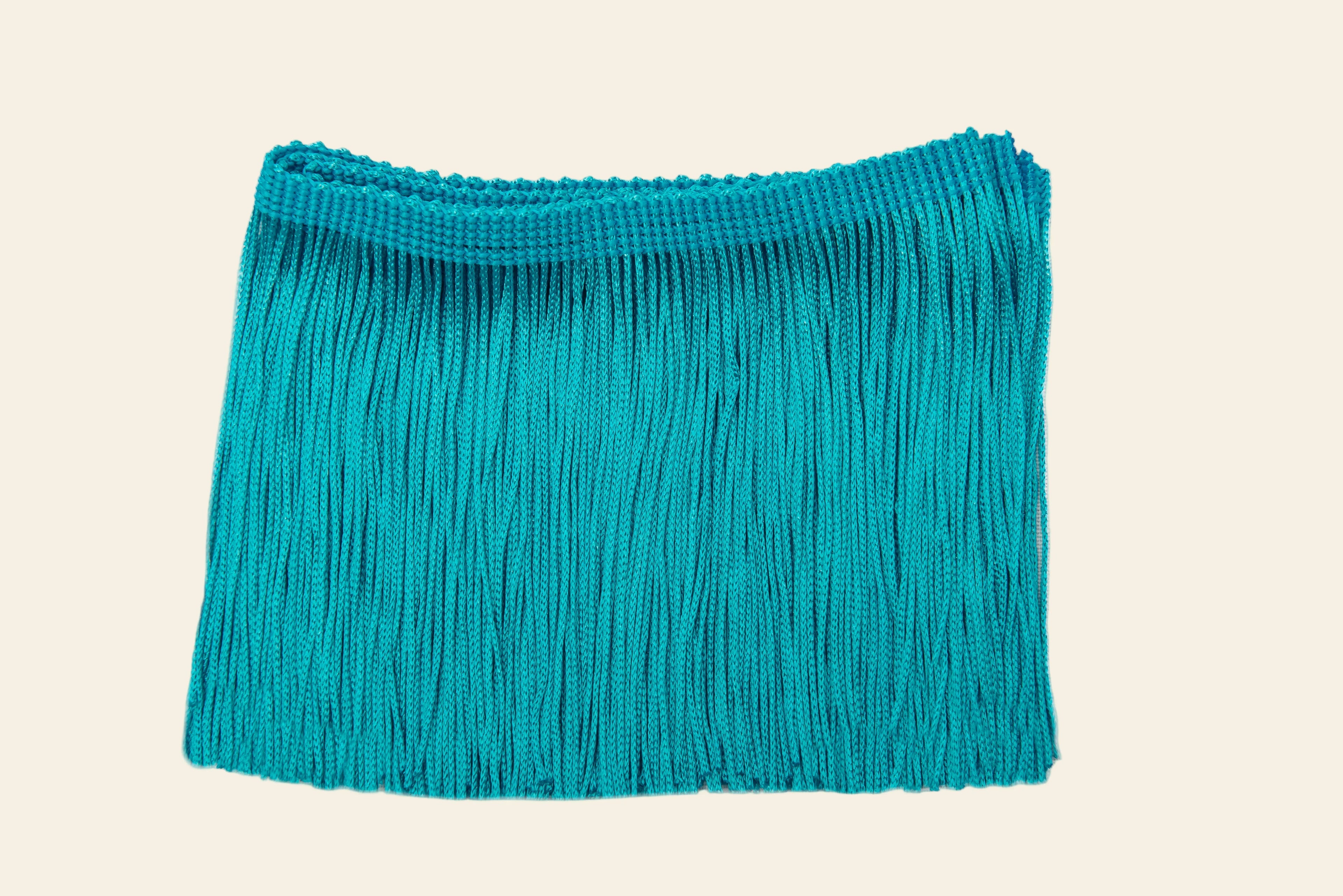 blue Teal fringe trim fabric for crafters and makers