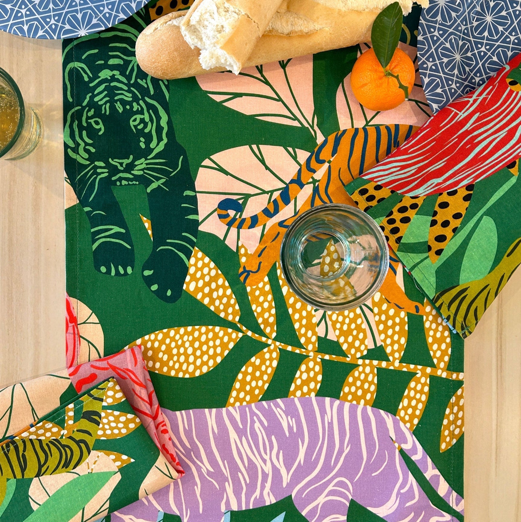 Tigress, Table Runner with Pompoms